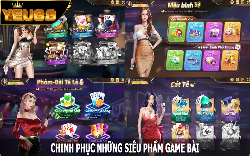 Chinh phục những siêu phẩm game bài Yeu88