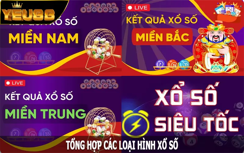 Tổng hợp các loại hình xổ số Yeu88 hot hit