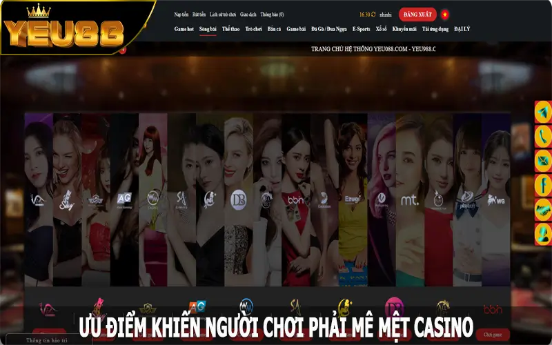 Ưu điểm khiến người chơi phải mê mệt casino Yeu88